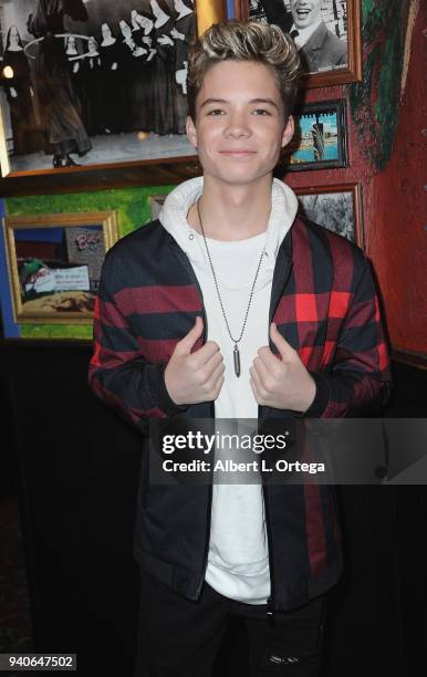 Conner Finnerty celebrates Connor Shane's Birthday held at Buca Di Beppo at Universal CityWalk on March 31, 2018 in Universal City, California