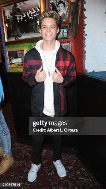 Conner Finnerty celebrates Connor Shane's Birthday held at Buca Di Beppo at Universal CityWalk on March 31, 2018 in Universal City, California