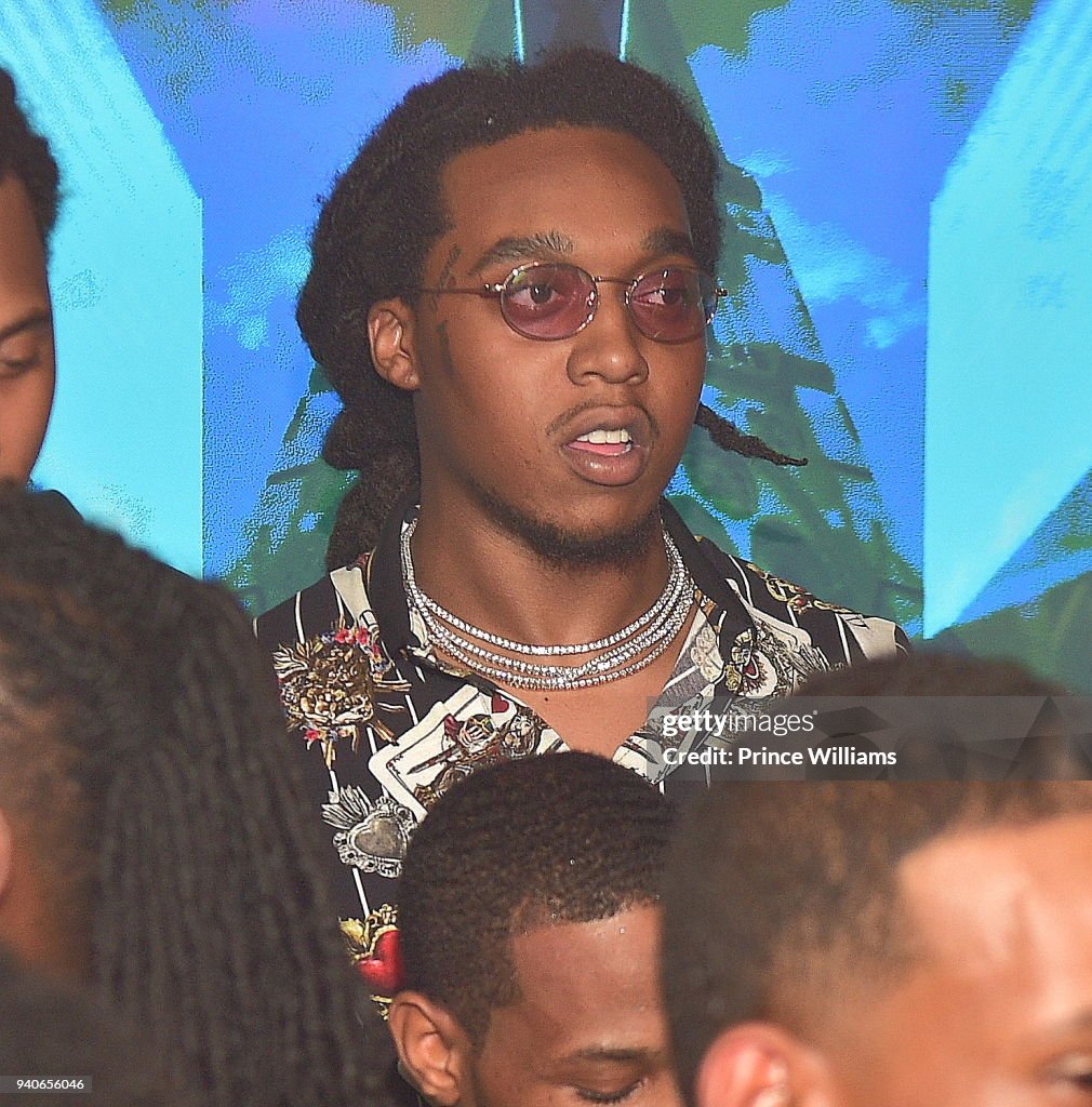 Migos Rug Takeoff of The Group Migos attends a Party at Compound on April 1 ...