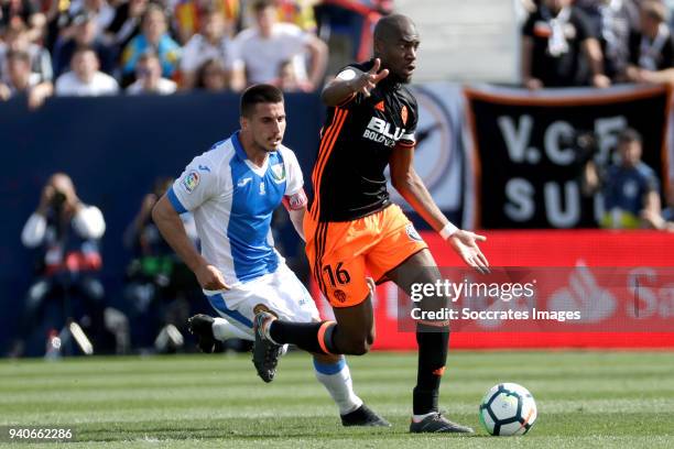 Geoffrey Kondogbia of Valencia CF during the La Liga Santander match between Atletico Madrid v Deportivo la Coruna at the Estadio Wanda Metropolitano...