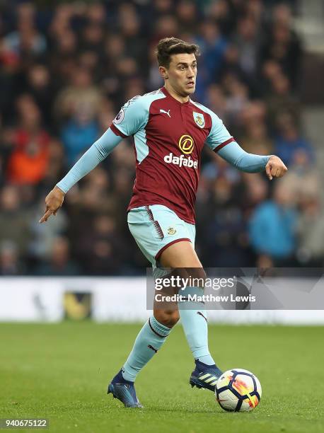 Matthew Lowton of Burnley in action during the Premier League match between West Bromwich Albion and Burnley at The Hawthorns on March 31, 2018 in...