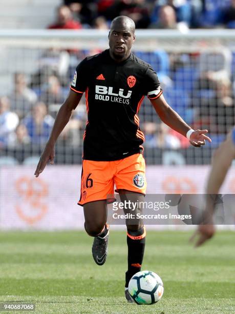 Geoffrey Kondogbia of Valencia CF during the La Liga Santander match between Leganes v Valencia at the Estadio Municipal de Butarque on April 1, 2018...