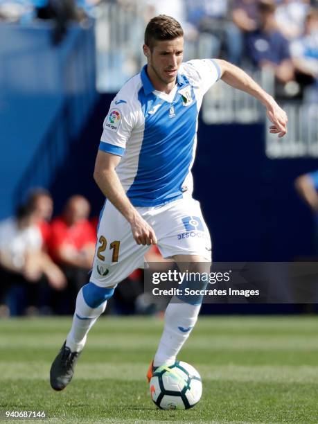 Ruben Perez of Leganes during the La Liga Santander match between Leganes v Valencia at the Estadio Municipal de Butarque on April 1, 2018 in Madrid...