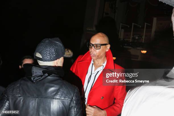 RuPaul Andre Charles in the theater before Act II at the premiere of the revival of Angels in America at Neil Simon Theater on March 25, 2018 in New...