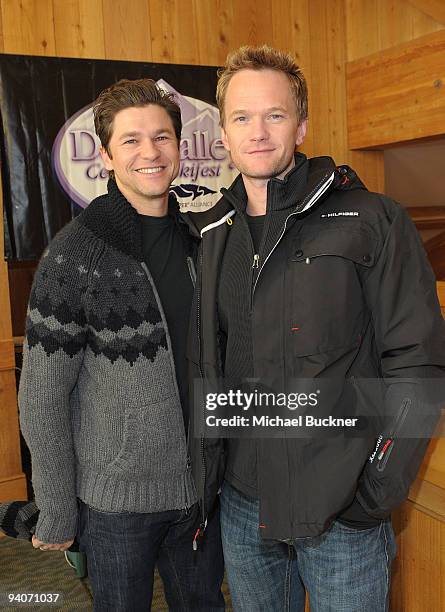 David Burtka and actor Neil Patrick Harris attend the Pro-Am Ski Race at Juma Entertainment's 18th Deer Valley Celebrity Skifest at on December 5,...