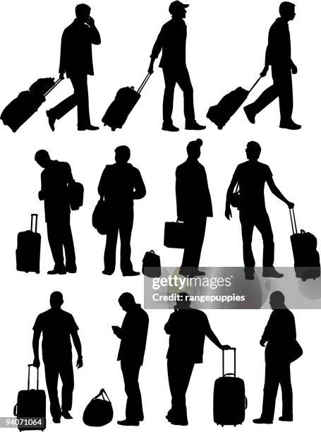 stockillustraties, clipart, cartoons en iconen met airport people - instappen