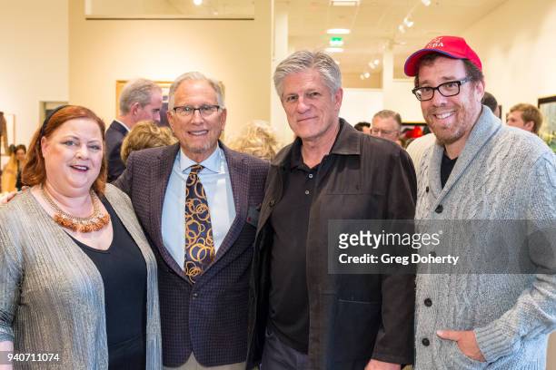 Mary Platt, Mark Hilbert, Bill Kroyer and Rob Minkoff attend the "Magical Visions: The Enchanted Worlds Of Eyvind Earle" VIP Reception at Hilbert...