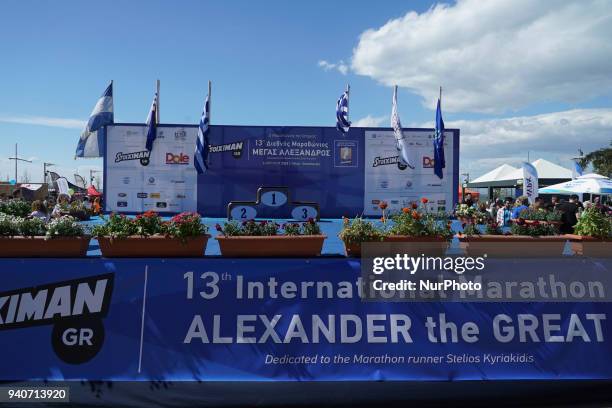 More than 20.000 people crossed the finish line after the run in the 13th International Marathon Alexander the Great in Thessaloniki, Greece, on 1st...