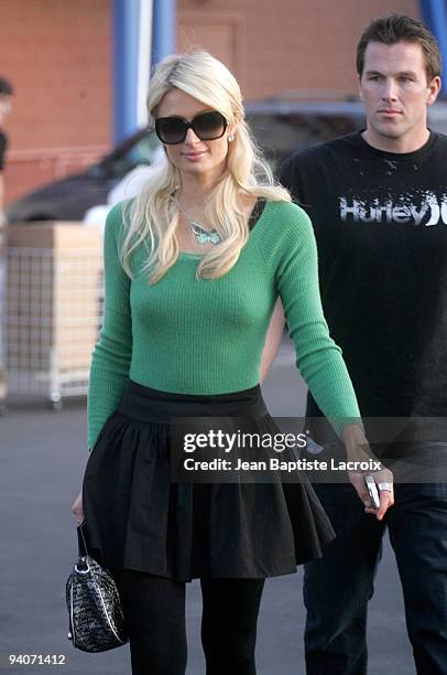 Paris Hilton and Doug Reinhardt are seen shopping at Michaels on December 4, 2009 in Los Angeles, California.