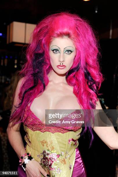 Television Personality Vyxsin attends "A Christmas Story" Fashion Benefit for the Amanda Foundation at Club Eleven on December 5, 2009 in Los...