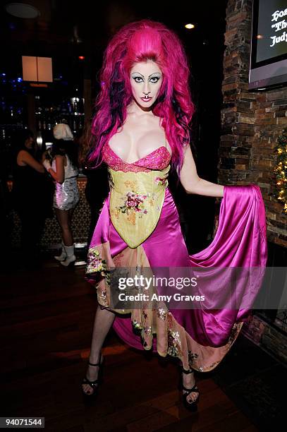 Television Personality Vyxsin attends "A Christmas Story" Fashion Benefit for the Amanda Foundation at Club Eleven on December 5, 2009 in Los...