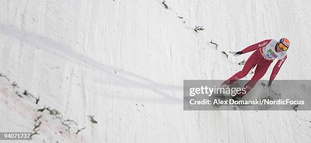 Of Germany competes in the Gundersen Ski Jumping HS 138 event during day two of the FIS Nordic Combined World Cup on December 6, 2009 in Lillehammer,...