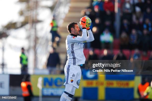 Andreas Isaksson of Djurgardens IF during the Allsvenskan match between Ostersunds FK and Djurgardens IF at Jamtkraft Arena on april 1, 2018 in...