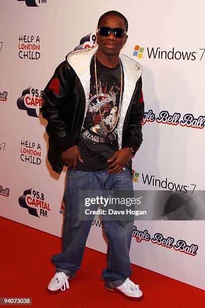 Tinchy Stryder attends the Capital FM Jingle Bell Ball - Day 1 at 02 Arena on December 5, 2009 in London, England.