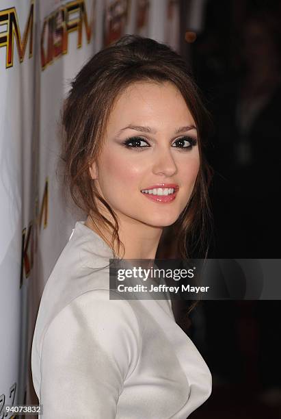 Actress Leighton Meester arrives at the KIIS FM?s Jingle Ball 2009 at Nokia Theatre L.A. Live on December 5, 2009 in Los Angeles, California.