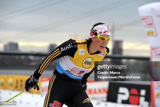 Nicole Fessel of Germany competes during the Women's Team Sprint Final in the FIS Cross Country World Cup on December 6, 2009 in Duesseldorf, Germany.