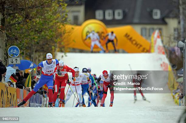 Martin Koukal of the Czech Republic leading during the Men's Team Sprint Final in the FIS Cross Country World Cup on December 6, 2009 in Duesseldorf,...