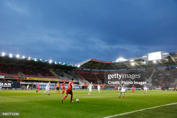 Regenboog Stadium general view during the Belgian First Divison A Europa League Playoffs tie between Zulte Waregem and OH Leuven at Regenboog Stadium...