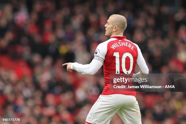 Jack Wilshere of Arsenal during the Premier League match between Arsenal and Stoke City at Emirates Stadium on April 1, 2018 in London, England.