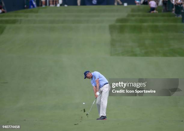 Matt Kuchar hits his approach shot on 2 during the final round of the Houston Open on April 1, 2018 at the Golf Club of Houston in Humble, Texas.