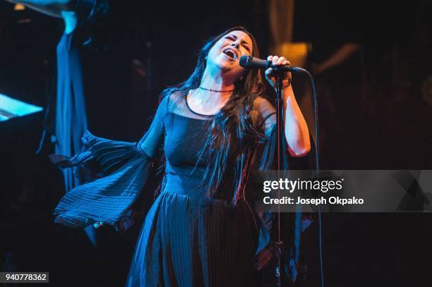 Amy Lee of Evanescence performs live on stage at The Royal Festival Hall on March 30, 2018 in London, England.