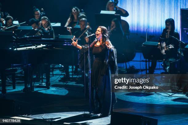 Amy Lee of Evanescence performs live on stage at The Royal Festival Hall on March 30, 2018 in London, England.