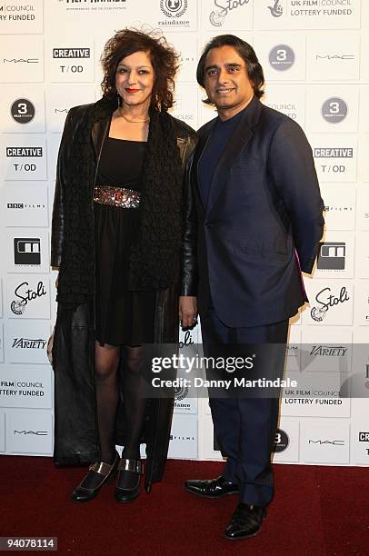 Sanjeev Bhaskar and Meera Syal attends The British Independent Film Awards on December 6, 2009 in London, England.