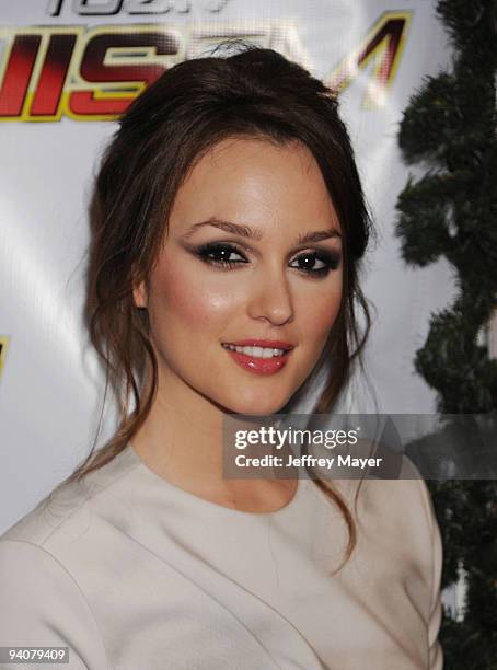 Actress Leighton Meester arrives at the KIIS FM?s Jingle Ball 2009 at Nokia Theatre L.A. Live on December 5, 2009 in Los Angeles, California.