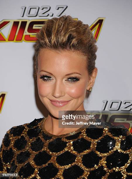 Actress Katie Cassidy arrives at the KIIS FM?s Jingle Ball 2009 at Nokia Theatre L.A. Live on December 5, 2009 in Los Angeles, California.