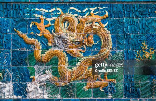 nine-dragon wall, datong city, shanxi province, china, asia - shanxi province north east china stock pictures, royalty-free photos & images