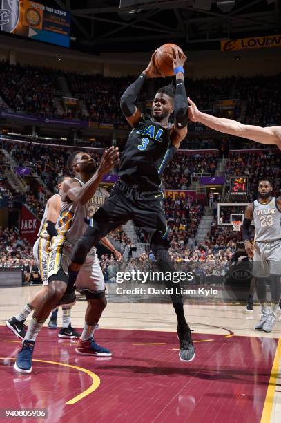 Nerlens Noel of the Dallas Mavericks shoots the ball during the game against the Cleveland Cavaliers on April 1, 2018 at Quicken Loans Arena in...