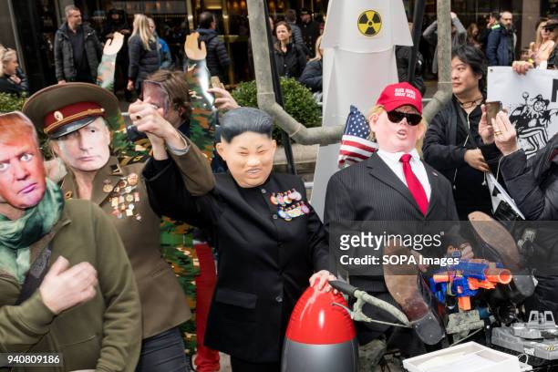 Trumps Grand Military Parade" was the theme of New York City's 33rd Annual Aprils Fools Day Parade and 2nd Annual "Trumpathon". Characters featured...
