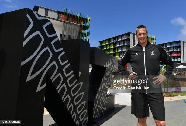 Rob Waddell, Chef de Mission of New Zealand leads a tour around the Athletes Village ahead of the 2018 Commonwealth Games on April 2, 2018 in Gold...
