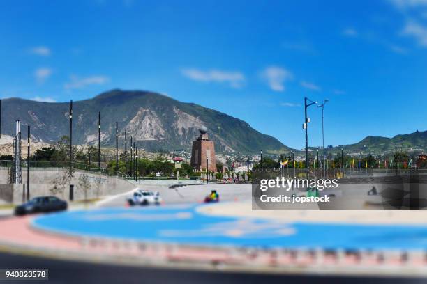 middle of the world monument in quito city, ecuador - equator line stock pictures, royalty-free photos & images