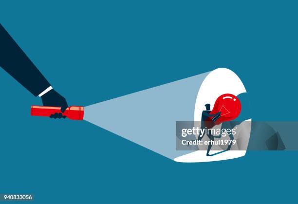 thief - man flashlight stock illustrations
