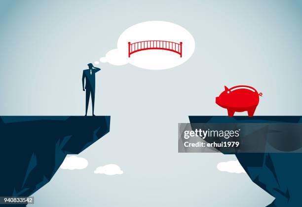business - bridging the gap stock illustrations