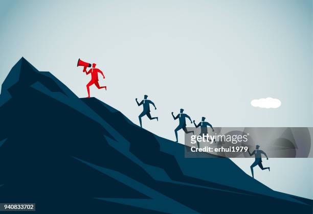 guide - follow the leader stock illustrations