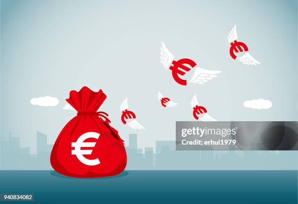 lost - geldsack stock-grafiken, -clipart, -cartoons und -symbole