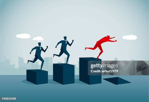 danger - falling down stairs stock illustrations