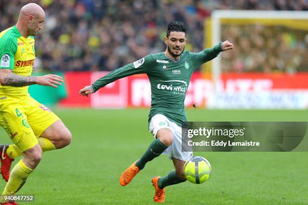 Remy Cabella of Saint Etienne during the Ligue 1 match between FC Nantes and AS Saint Etienne on April 1, 2018 in Nantes, France.