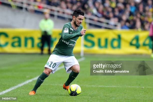 Remy Cabella of Saint Etienne during the Ligue 1 match between FC Nantes and AS Saint Etienne on April 1, 2018 in Nantes, France.