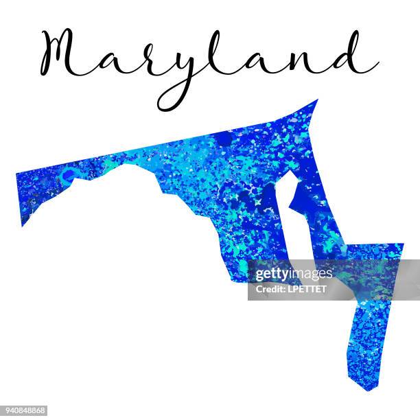 ilustrações, clipart, desenhos animados e ícones de maryland em aquarela - maryland estado