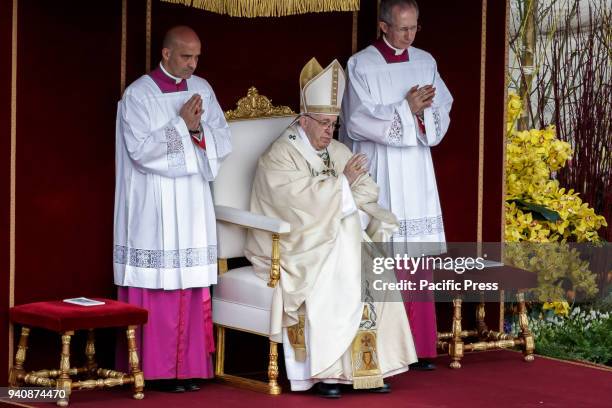 Pope Francis leads the Easter Sunday Mass and delivers his Urbi et Orbi message in St. Peter's Square in Vatican City.