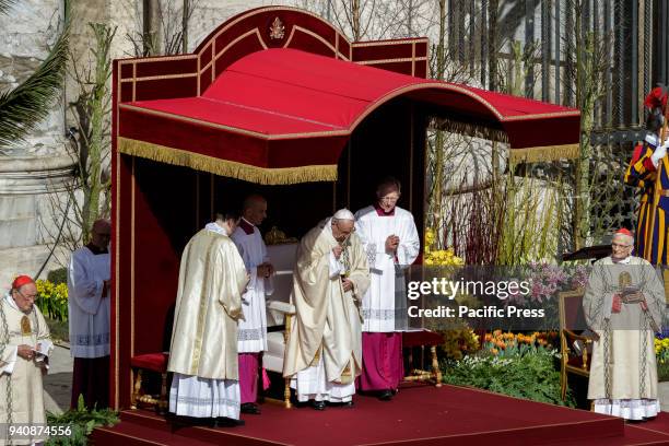 Pope Francis leads the Easter Sunday Mass and delivers his Urbi et Orbi message in St. Peter's Square in Vatican City.