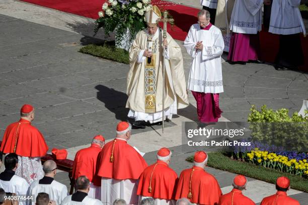 Pope Francis leads the Easter Sunday Mass and delivers his Urbi et Orbi message in St. Peter's Square in Vatican City.