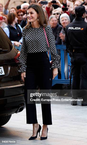 Queen Letizia, attends the Easter mass on April 1, 2018 in Palma de Mallorca, Spain.