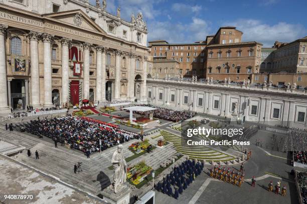 Pope Francis leads the Easter Sunday Mass and delivers his Urbi et Orbi message in St. Peter's Square in Vatican City.