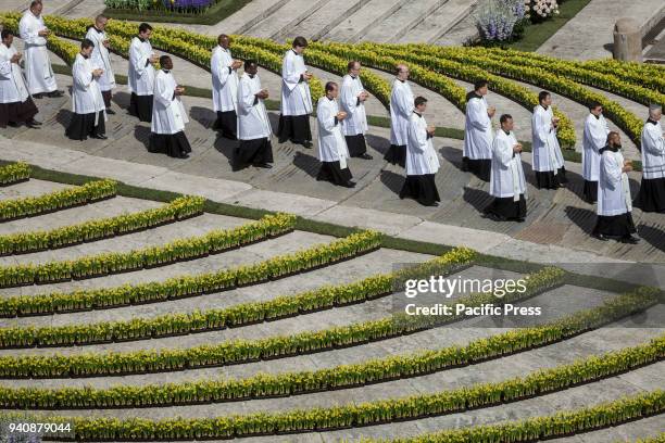 Pope Francis leads the Easter Sunday Mass and delivers his Urbi et Orbi message in St. Peter's Square in Vatican City.