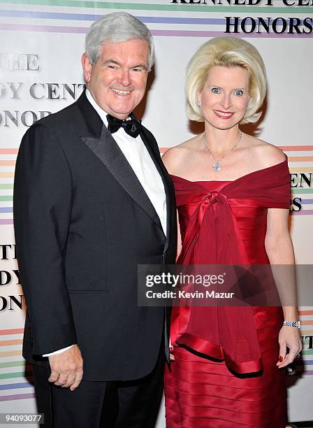 Newt Gingrich and Callista Gingrich attend the 32nd Kennedy Center Honors at Kennedy Center Hall of States on December 6, 2009 in Washington, DC.