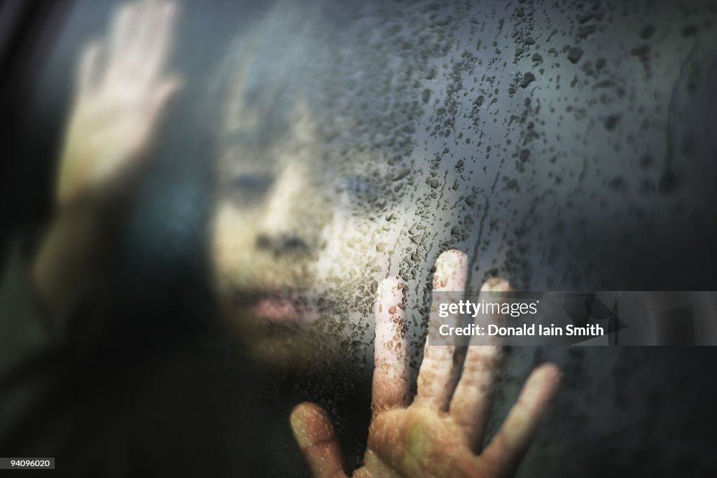Looking out of car window